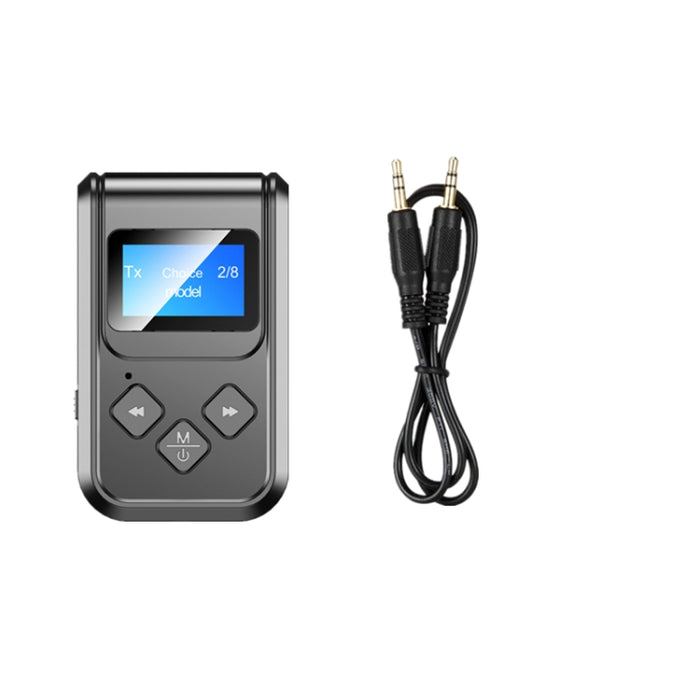 T15 2 en 1 Transmisor Receptor de Música Bluetooth 5.0 con Pantalla
