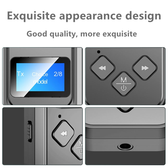 T15 2 en 1 Transmisor Receptor de Música Bluetooth 5.0 con Pantalla