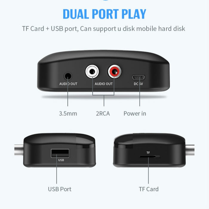 B20 NFC Bluetooth 5.0 Receptor de música Receptor Bluetooth para automóvil, compatible con llamadas manos libres y TF Vard y disco U