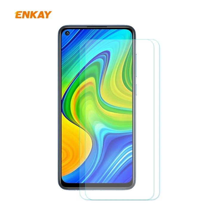 2 PCS ENKAY Hat-Prince 0.26mm 9H 2.5D Película de vidrio templado de borde curvo, For Xiaomi Mi 10 Lite /Redmi 10X 5G, For Redmi 10X 4G / Redmi Note 9, For Redmi Note 9S / Note 9 Pro, For Huawei P40, For Huawei P40 Lite, For Huawei Y5p, For Huawei Y6p ...