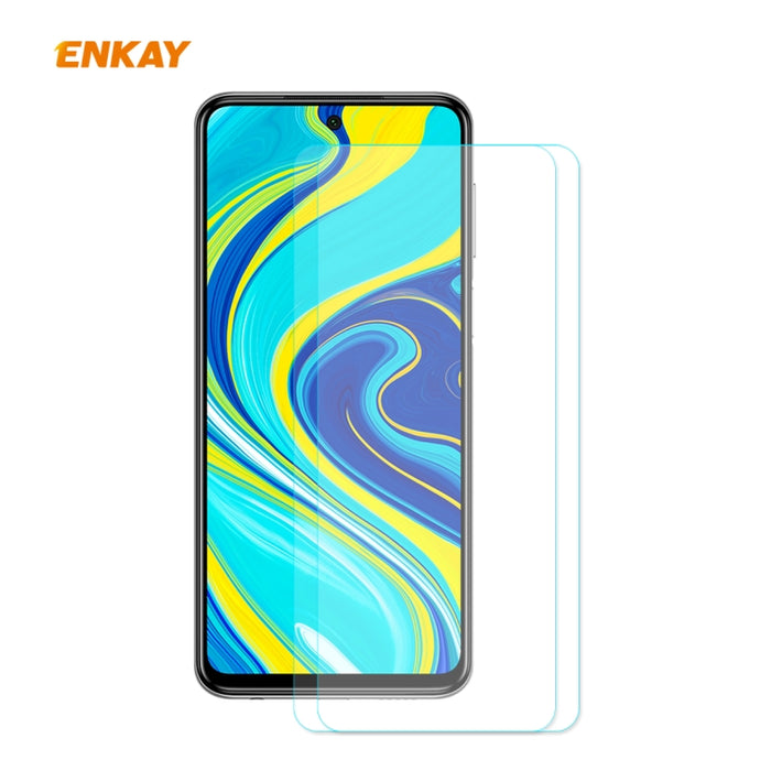 2 PCS ENKAY Hat-Prince 0.26mm 9H 2.5D Película de vidrio templado de borde curvo, For Xiaomi Mi 10 Lite /Redmi 10X 5G, For Redmi 10X 4G / Redmi Note 9, For Redmi Note 9S / Note 9 Pro, For Huawei P40, For Huawei P40 Lite, For Huawei Y5p, For Huawei Y6p ...