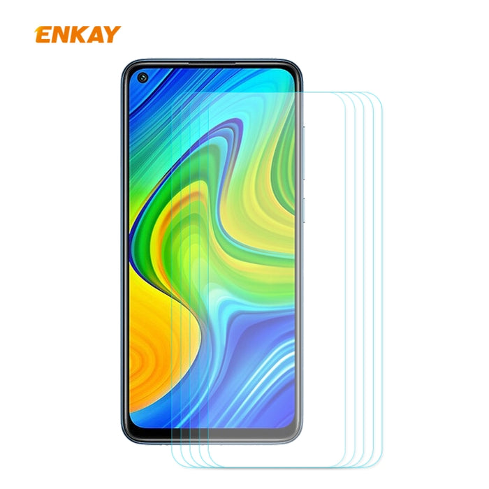 5 PCS ENKAY Hat-Prince 0.26mm 9H 2.5D Película de vidrio templado de borde curvo, For Xiaomi Mi 10 Lite /Redmi 10X 5G, For Redmi 10X 4G / Redmi Note 9, For Redmi Note 9S / Note 9 Pro, For Huawei P40, For Huawei P40 Lite, For Huawei Y5p, For Huawei Y6p ...