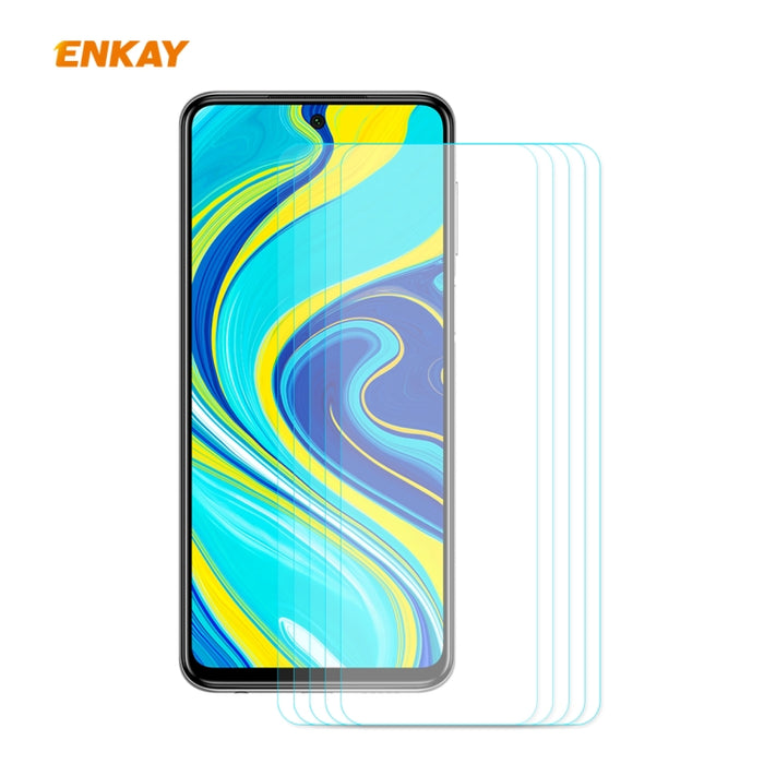 5 PCS ENKAY Hat-Prince 0.26mm 9H 2.5D Película de vidrio templado de borde curvo, For Xiaomi Mi 10 Lite /Redmi 10X 5G, For Redmi 10X 4G / Redmi Note 9, For Redmi Note 9S / Note 9 Pro, For Huawei P40, For Huawei P40 Lite, For Huawei Y5p, For Huawei Y6p ...