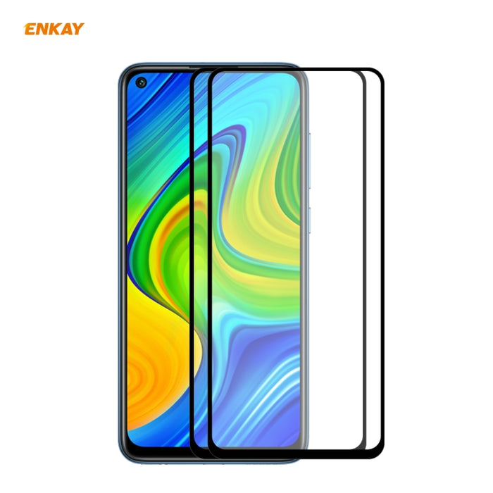 2 PCS ENKAY Hat-Prince Full Glue 0.26mm 9H 2.5D Película de cobertura total de vidrio templado, For Xiaomi Mi 10 Lite /Redmi 10X 5G, For Redmi 10X 4G / Redmi Note 9, For Redmi Note 9S / Note 9 Pro, For Huawei P40, For Huawei P40 Lite, For Huawei Y5p   ...
