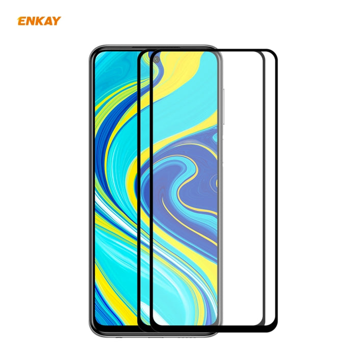 2 PCS ENKAY Hat-Prince Full Glue 0.26mm 9H 2.5D Película de cobertura total de vidrio templado, For Xiaomi Mi 10 Lite /Redmi 10X 5G, For Redmi 10X 4G / Redmi Note 9, For Redmi Note 9S / Note 9 Pro, For Huawei P40, For Huawei P40 Lite, For Huawei Y5p   ...