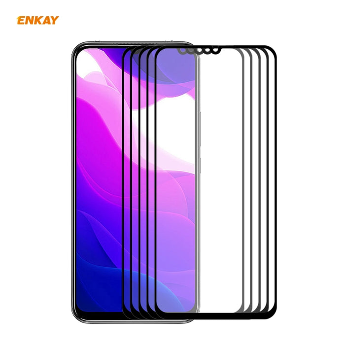 5 PCS ENKAY Hat-Prince Full Glue 0.26mm 9H 2.5D Película de cobertura total de vidrio templado, For Xiaomi Mi 10 Lite /Redmi 10X 5G, For Redmi 10X 4G / Redmi Note 9, For Redmi Note 9S / Note 9 Pro, For Huawei P40, For Huawei P40 Lite, For Huawei Y5p   ...