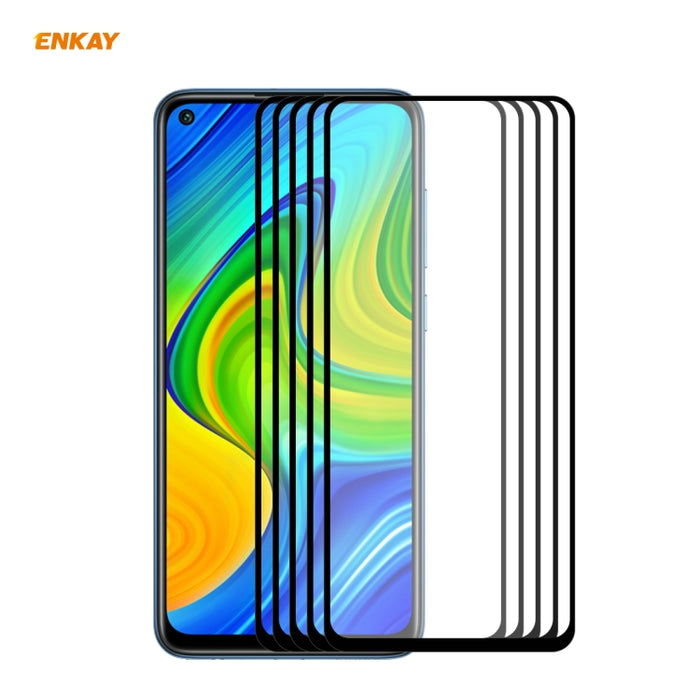 5 PCS ENKAY Hat-Prince Full Glue 0.26mm 9H 2.5D Película de cobertura total de vidrio templado, For Xiaomi Mi 10 Lite /Redmi 10X 5G, For Redmi 10X 4G / Redmi Note 9, For Redmi Note 9S / Note 9 Pro, For Huawei P40, For Huawei P40 Lite, For Huawei Y5p   ...