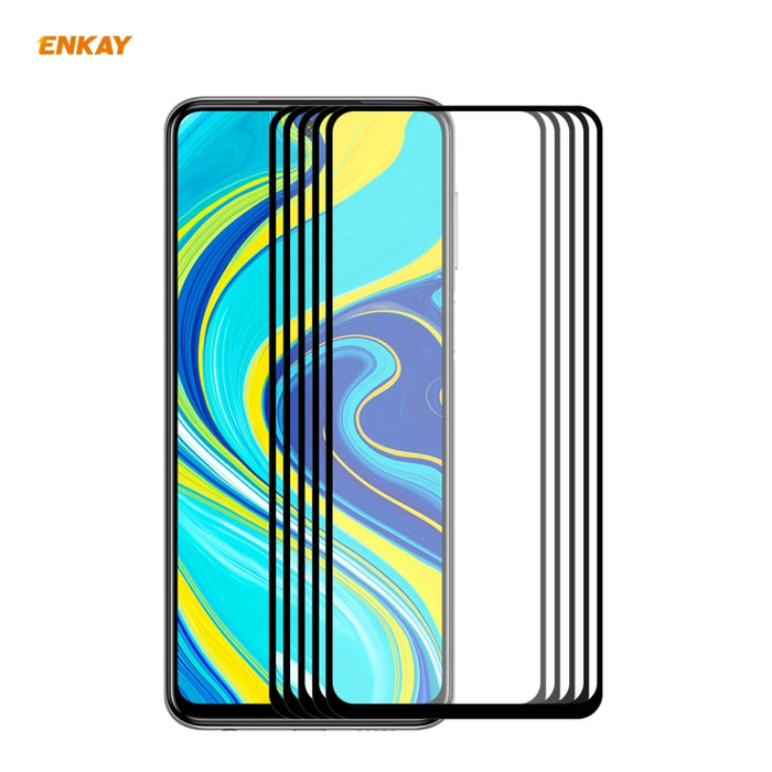 5 PCS ENKAY Hat-Prince Full Glue 0.26mm 9H 2.5D Película de cobertura total de vidrio templado, For Xiaomi Mi 10 Lite /Redmi 10X 5G, For Redmi 10X 4G / Redmi Note 9, For Redmi Note 9S / Note 9 Pro, For Huawei P40, For Huawei P40 Lite, For Huawei Y5p   ...