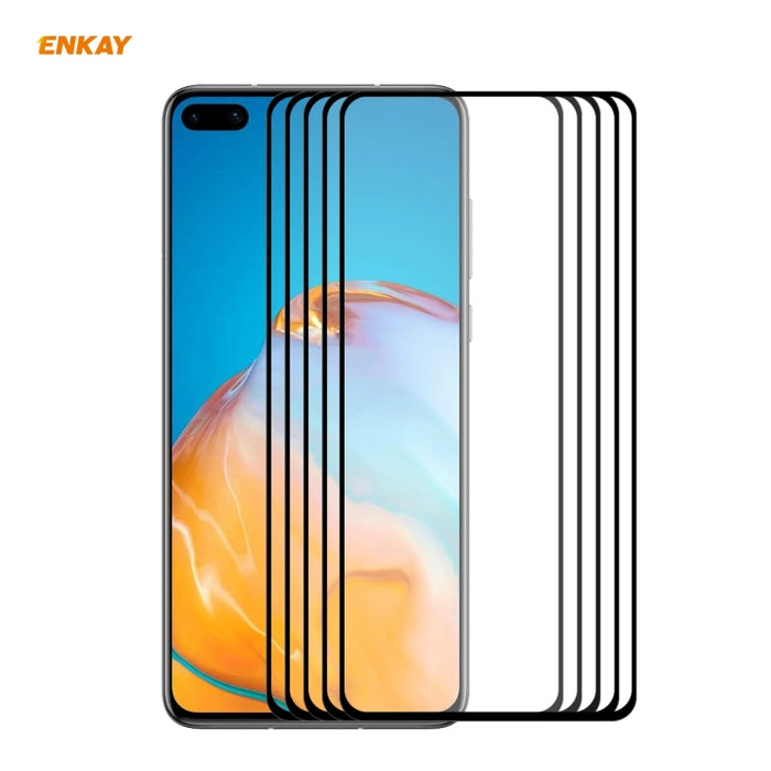 5 PCS ENKAY Hat-Prince Full Glue 0.26mm 9H 2.5D Película de cobertura total de vidrio templado, For Xiaomi Mi 10 Lite /Redmi 10X 5G, For Redmi 10X 4G / Redmi Note 9, For Redmi Note 9S / Note 9 Pro, For Huawei P40, For Huawei P40 Lite, For Huawei Y5p   ...