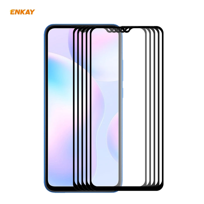 5 PCS ENKAY Hat-Prince Full Glue 0.26mm 9H 2.5D Película de cobertura total de vidrio templado, For Xiaomi Mi 10 Lite /Redmi 10X 5G, For Redmi 10X 4G / Redmi Note 9, For Redmi Note 9S / Note 9 Pro, For Huawei P40, For Huawei P40 Lite, For Huawei Y5p   ...