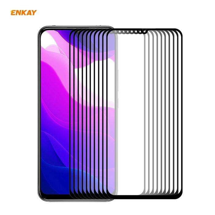 10 PCS ENKAY Hat-Prince Full Glue 0.26mm 9H 2.5D Película de cobertura total de vidrio templado, For Huawei P40, For Huawei P40 Lite, For Huawei Y5p, For Huawei Y6p, For Huawei Honor X10 5G, For Huawei P40 Lite E, For Redmi 10X 4G / Redmi Note 9(10pcs)...