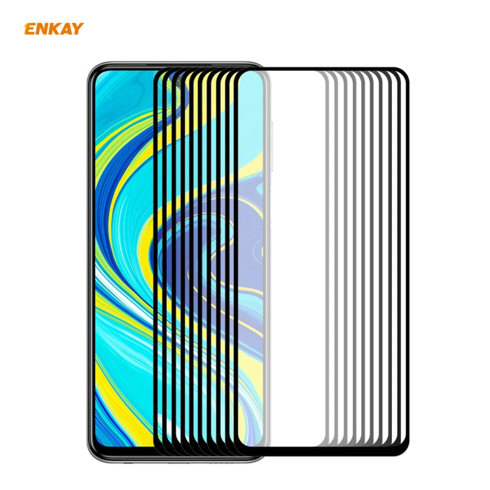 10 PCS ENKAY Hat-Prince Full Glue 0.26mm 9H 2.5D Película de cobertura total de vidrio templado, For Huawei P40, For Huawei P40 Lite, For Huawei Y5p, For Huawei Y6p, For Huawei Honor X10 5G, For Huawei P40 Lite E, For Redmi 10X 4G / Redmi Note 9(10pcs)...