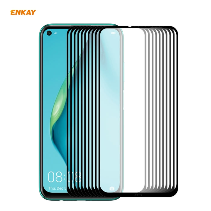 10 PCS ENKAY Hat-Prince Full Glue 0.26mm 9H 2.5D Película de cobertura total de vidrio templado, For Huawei P40, For Huawei P40 Lite, For Huawei Y5p, For Huawei Y6p, For Huawei Honor X10 5G, For Huawei P40 Lite E, For Redmi 10X 4G / Redmi Note 9(10pcs)...