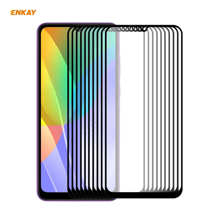 10 PCS ENKAY Hat-Prince Full Glue 0.26mm 9H 2.5D Película de cobertura total de vidrio templado, For Huawei P40, For Huawei P40 Lite, For Huawei Y5p, For Huawei Y6p, For Huawei Honor X10 5G, For Huawei P40 Lite E, For Redmi 10X 4G / Redmi Note 9(10pcs)...