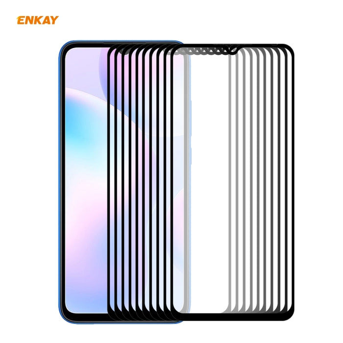 10 PCS ENKAY Hat-Prince Full Glue 0.26mm 9H 2.5D Película de cobertura total de vidrio templado, For Huawei P40, For Huawei P40 Lite, For Huawei Y5p, For Huawei Y6p, For Huawei Honor X10 5G, For Huawei P40 Lite E, For Redmi 10X 4G / Redmi Note 9(10pcs)...
