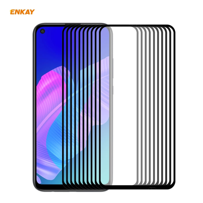10 PCS ENKAY Hat-Prince Full Glue 0.26mm 9H 2.5D Película de cobertura total de vidrio templado, For Huawei P40, For Huawei P40 Lite, For Huawei Y5p, For Huawei Y6p, For Huawei Honor X10 5G, For Huawei P40 Lite E, For Redmi 10X 4G / Redmi Note 9(10pcs)...