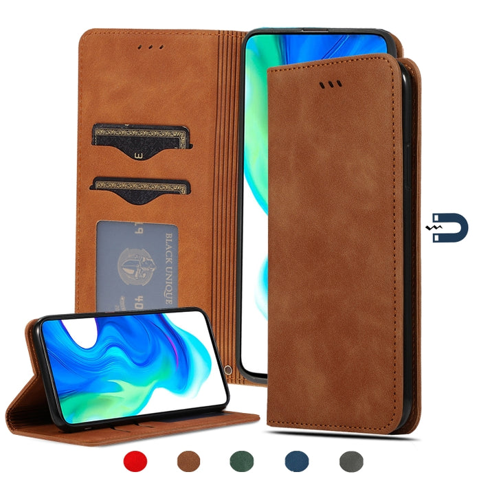 Retro Skin Feel Business Estuche de cuero con tapa horizontal magnética, For Redmi K30 & Poco X2, For Redmi K30 Pro / Poco F2 Pro, For Redmi Note 9 / Redmi 10X 4G, For Redmi Note 9 Pro / Note 9S, For Xiaomi Poco M2 Pro, For Xiaomi Mi CC9 Pro / Note 10