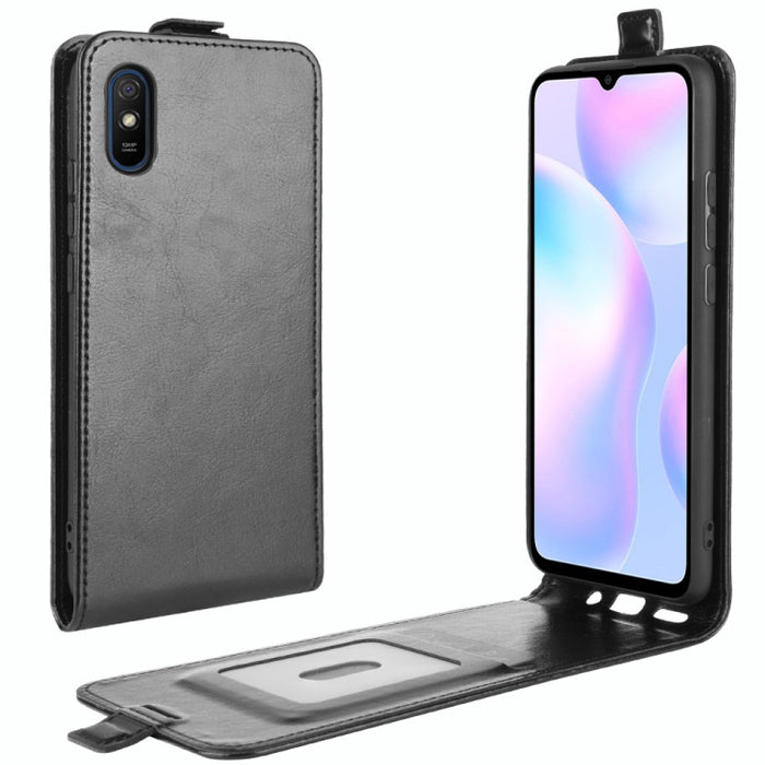 Para Xiaomi Redmi 9A R64 Texture Funda protectora de cuero con tapa vertical única con ranuras para tarjetas y marco de fotos, For Redmi 9A