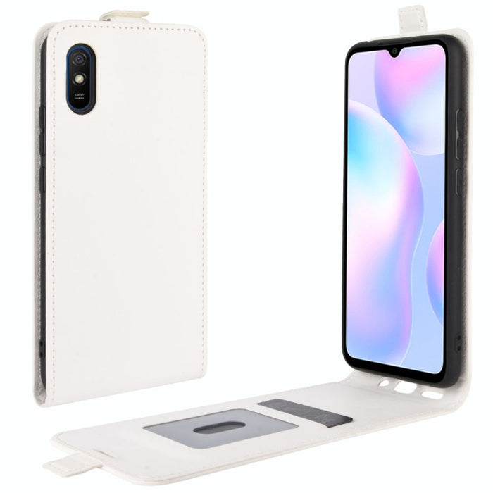 Para Xiaomi Redmi 9A R64 Texture Funda protectora de cuero con tapa vertical única con ranuras para tarjetas y marco de fotos, For Redmi 9A