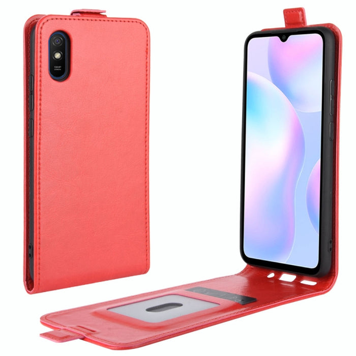 Para Xiaomi Redmi 9A R64 Texture Funda protectora de cuero con tapa vertical única con ranuras para tarjetas y marco de fotos, For Redmi 9A