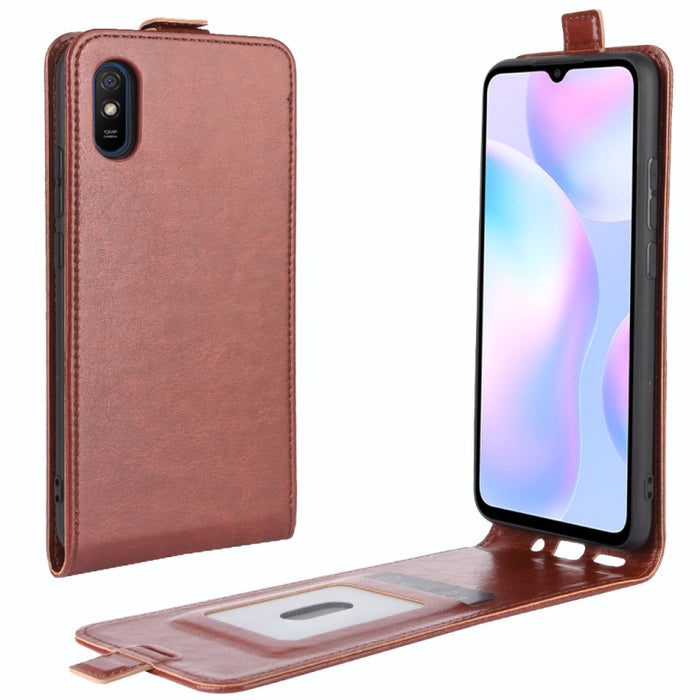 Para Xiaomi Redmi 9A R64 Texture Funda protectora de cuero con tapa vertical única con ranuras para tarjetas y marco de fotos, For Redmi 9A