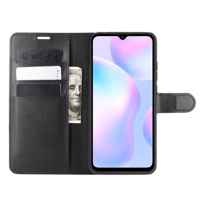 Para Xiaomi Redmi 9A Litchi Texture Funda protectora con tapa horizontal con soporte y ranuras para tarjetas y billetera, For Redmi 9A, For Xiaomi Redmi 9A
