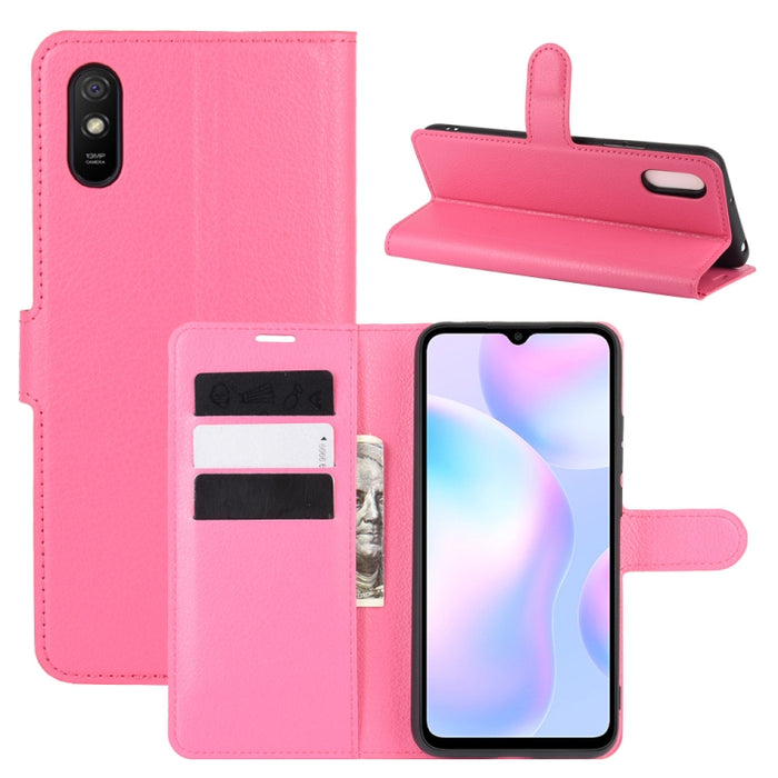 Para Xiaomi Redmi 9A Litchi Texture Funda protectora con tapa horizontal con soporte y ranuras para tarjetas y billetera, For Redmi 9A, For Xiaomi Redmi 9A