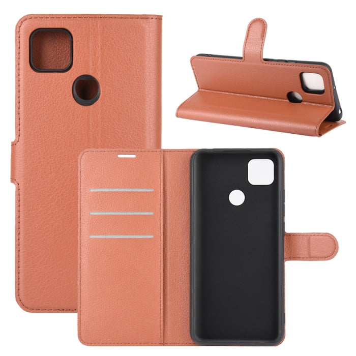 Para Xiaomi Redmi 9C Litchi Texture Funda protectora con tapa horizontal con soporte y ranuras para tarjetas y billetera, For Redmi 9C, For Xiaomi Redmi 9C
