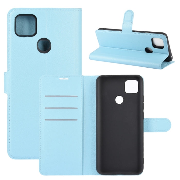 Para Xiaomi Redmi 9C Litchi Texture Funda protectora con tapa horizontal con soporte y ranuras para tarjetas y billetera, For Redmi 9C, For Xiaomi Redmi 9C