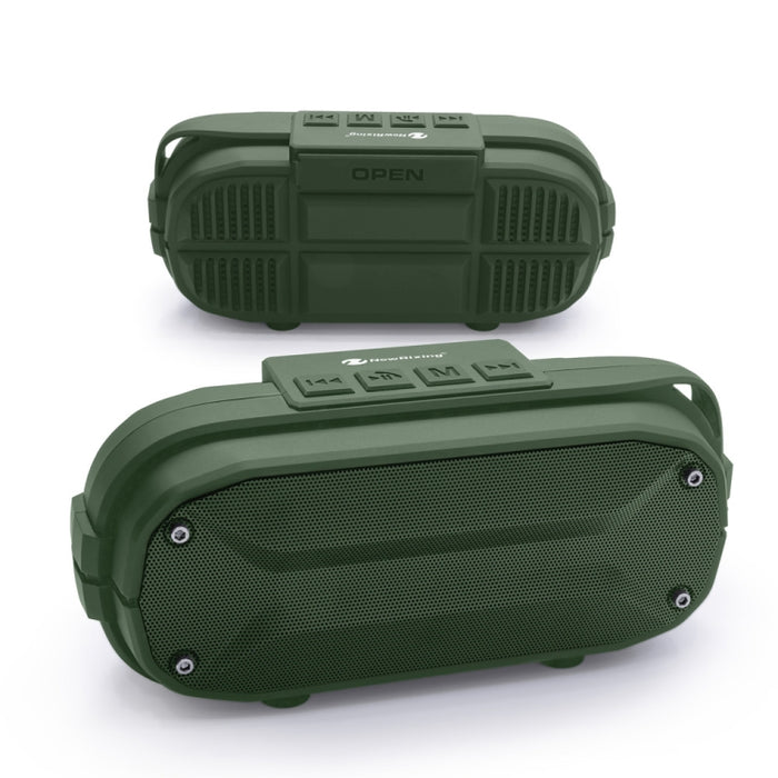 NewRixing NR3023 Altavoz Bluetooth inalámbrico estéreo portátil, micrófono incorporado, compatible con tarjeta TF / FM