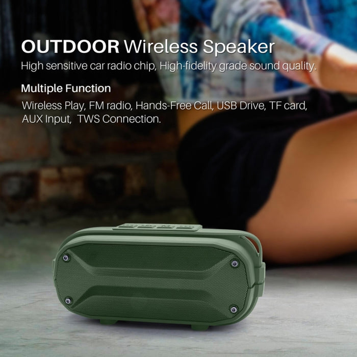NewRixing NR3023 Altavoz Bluetooth inalámbrico estéreo portátil, micrófono incorporado, compatible con tarjeta TF / FM