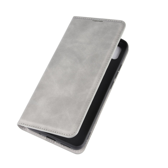Para Xiaomi Redmi 9C Estuche de cuero con succión magnética de negocios de piel retro con soporte, ranuras para tarjetas y billetera, For Redmi 9C