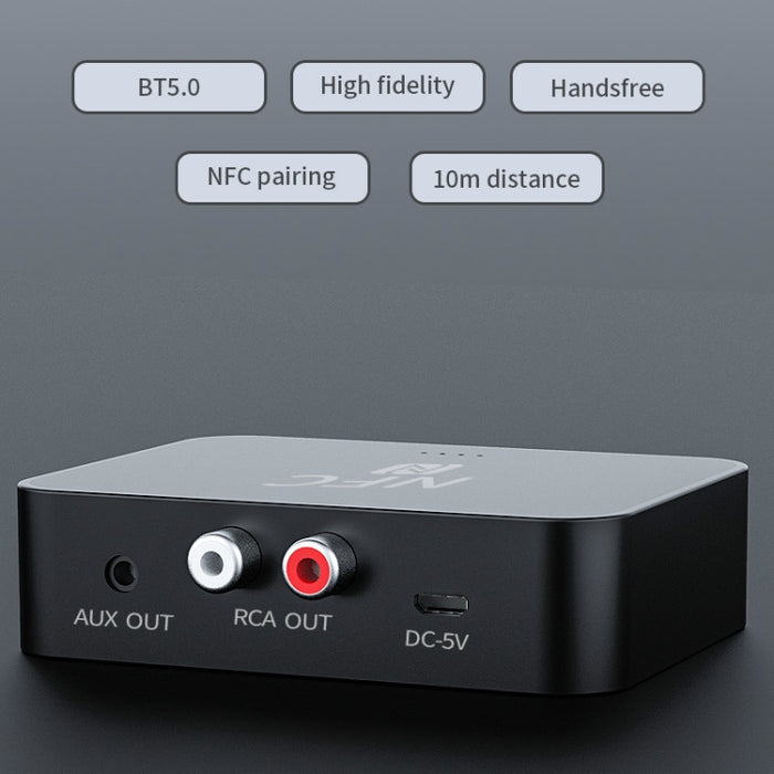 R6 NFC Bluetooth 5.0 Receptor de música de escritorio Receptor Bluetooth, compatible con tarjeta TF