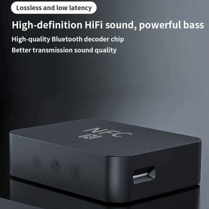 R6 NFC Bluetooth 5.0 Receptor de música de escritorio Receptor Bluetooth, compatible con tarjeta TF