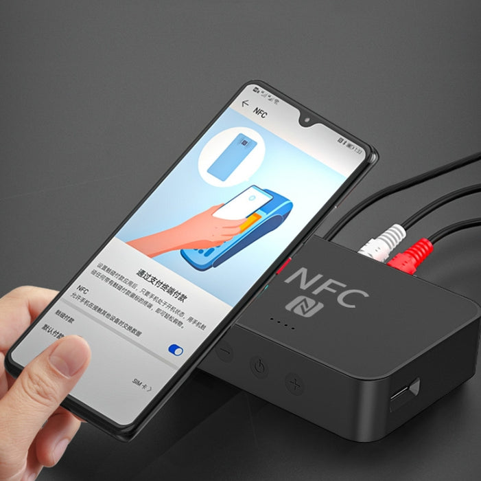 R6 NFC Bluetooth 5.0 Receptor de música de escritorio Receptor Bluetooth, compatible con tarjeta TF