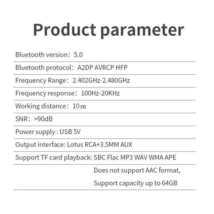 R6 NFC Bluetooth 5.0 Receptor de música de escritorio Receptor Bluetooth, compatible con tarjeta TF