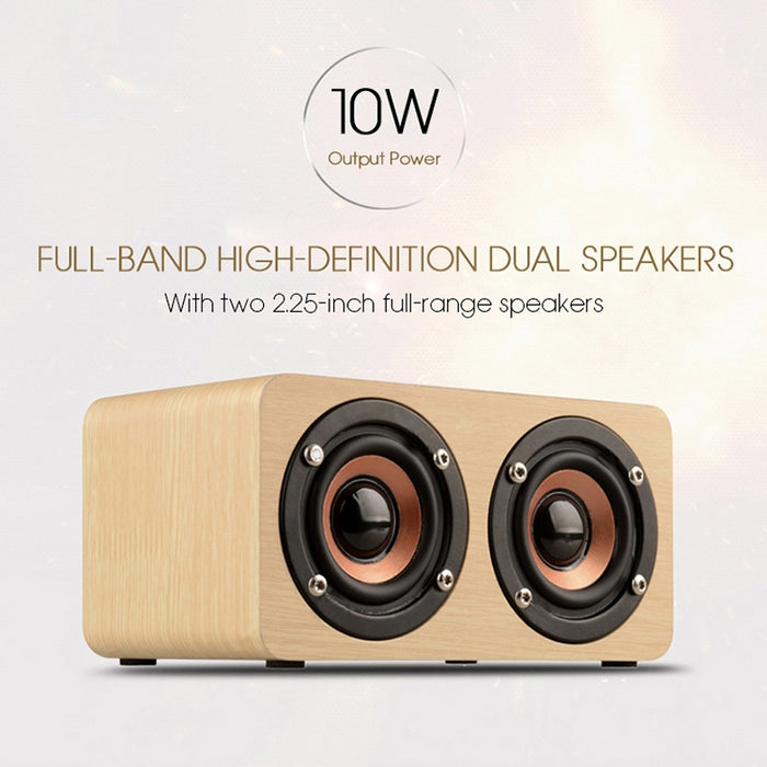 W5 Portable HiFi Shock Bass Altavoz Bluetooth de madera, W5