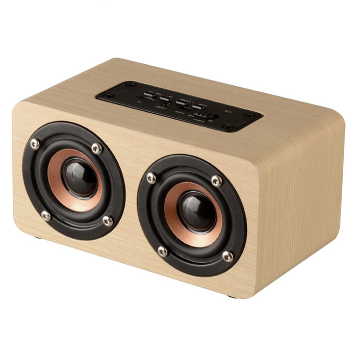 W5 Portable HiFi Shock Bass Altavoz Bluetooth de madera, W5
