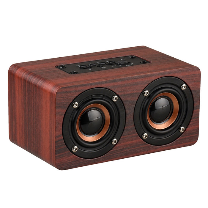 W5 Portable HiFi Shock Bass Altavoz Bluetooth de madera, W5