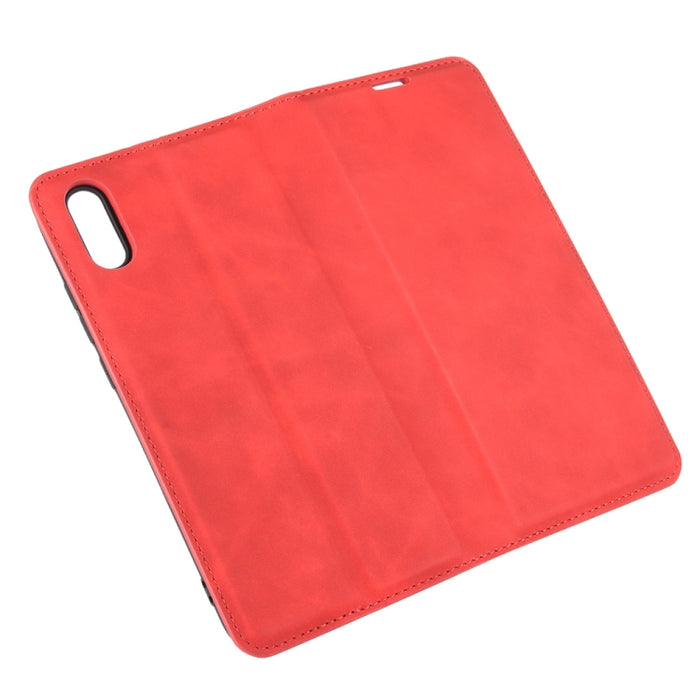 Para Xiaomi Redmi 9A Estuche de cuero con succión magnética de negocios de piel retro con soporte, ranuras para tarjetas y billetera, For Redmi 9A