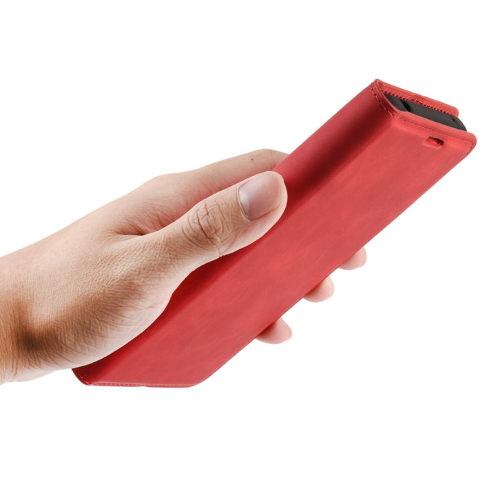 Para Xiaomi Redmi 9A Estuche de cuero con succión magnética de negocios de piel retro con soporte, ranuras para tarjetas y billetera, For Redmi 9A