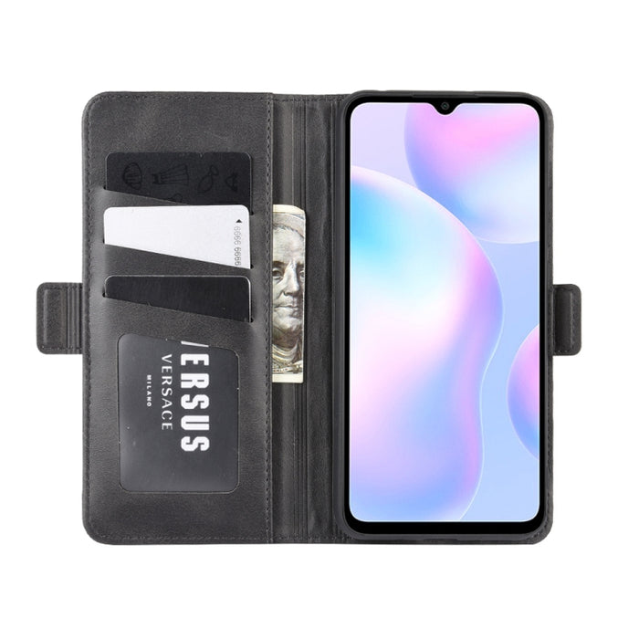 Para Xiaomi Redmi 9A Estuche de cuero con tapa horizontal con hebilla magnética de doble cara con soporte y ranuras para tarjetas y billetera, For Redmi 9A, For Xiaomi Redmi 9A