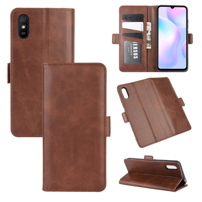 Para Xiaomi Redmi 9A Estuche de cuero con tapa horizontal con hebilla magnética de doble cara con soporte y ranuras para tarjetas y billetera, For Redmi 9A, For Xiaomi Redmi 9A
