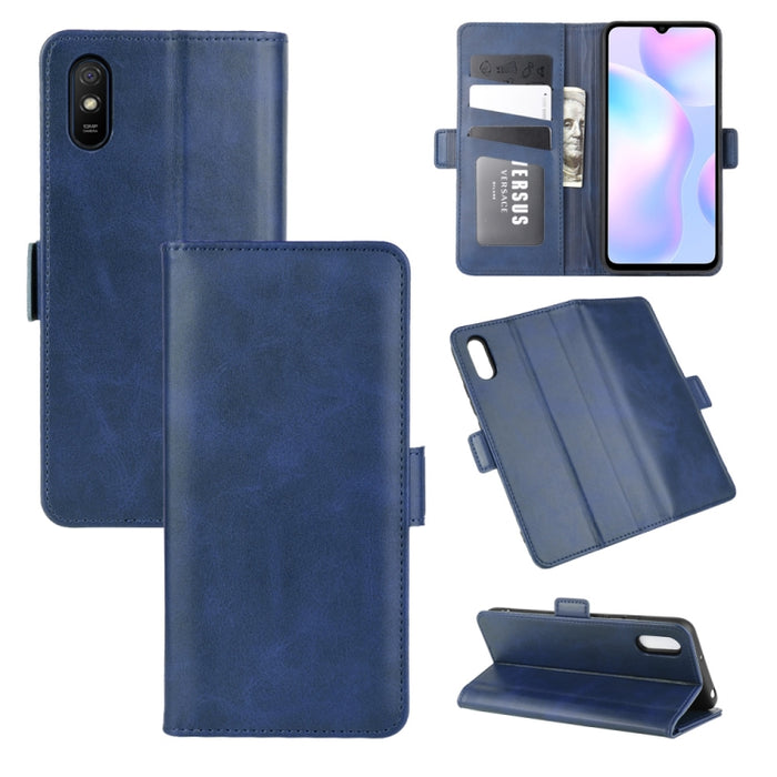 Para Xiaomi Redmi 9A Estuche de cuero con tapa horizontal con hebilla magnética de doble cara con soporte y ranuras para tarjetas y billetera, For Redmi 9A, For Xiaomi Redmi 9A