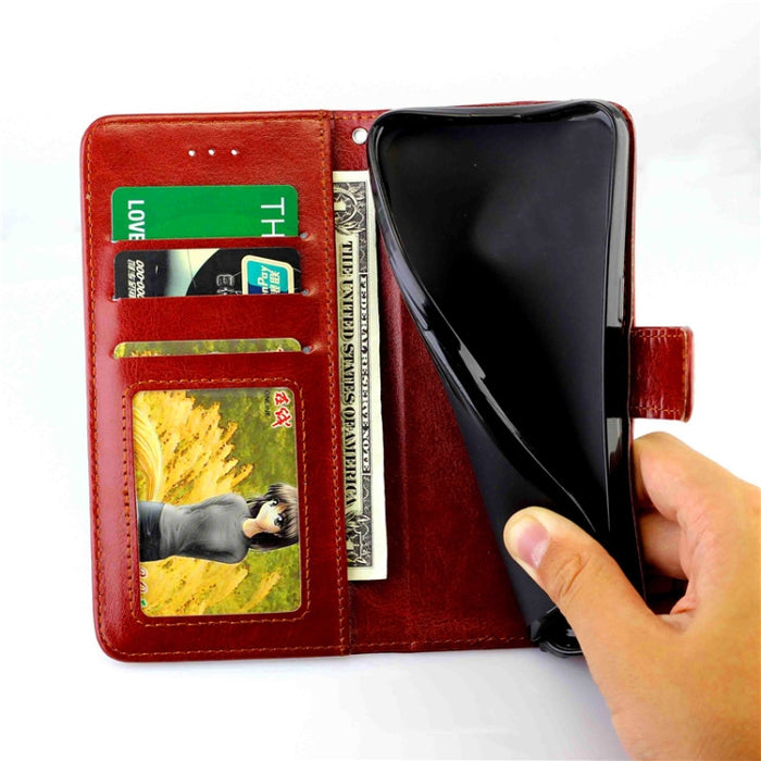 Estuche protector con tapa horizontal de cuero con textura de caballo loco con soporte y ranuras para tarjetas y billetera y marco de fotos, For iPhone 12 Pro Max, For iPhone 12 mini, For iPhone 12 / 12 Pro