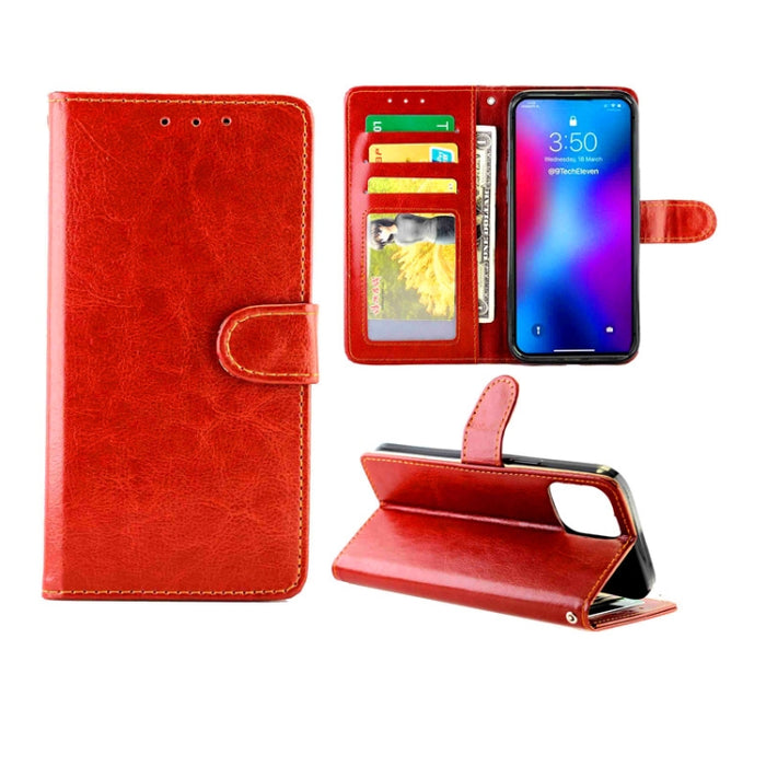 Estuche protector con tapa horizontal de cuero con textura de caballo loco con soporte y ranuras para tarjetas y billetera y marco de fotos, For iPhone 12 Pro Max, For iPhone 12 mini, For iPhone 12 / 12 Pro