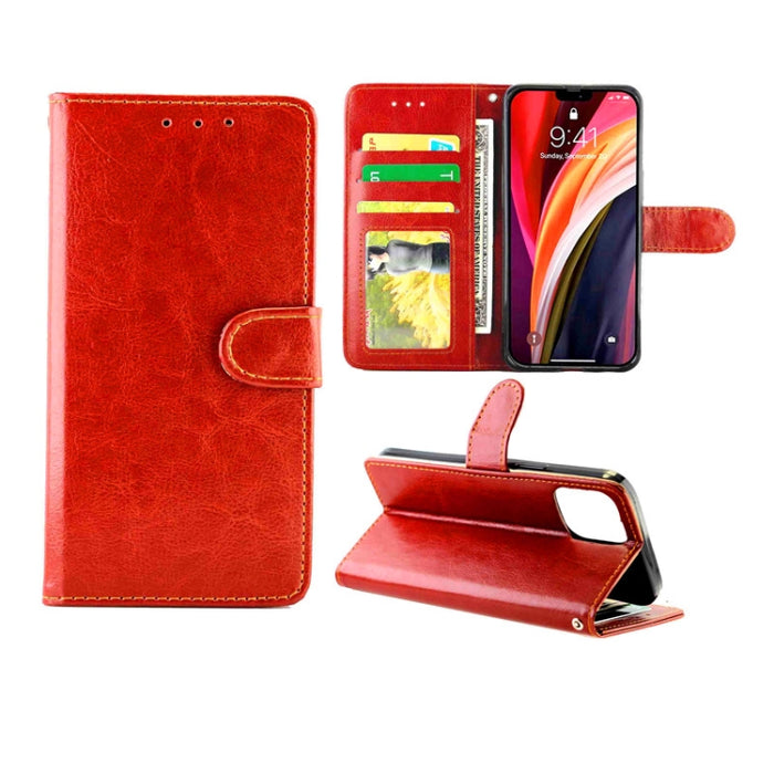 Estuche protector con tapa horizontal de cuero con textura de caballo loco con soporte y ranuras para tarjetas y billetera y marco de fotos, For iPhone 12 Pro Max, For iPhone 12 mini, For iPhone 12 / 12 Pro