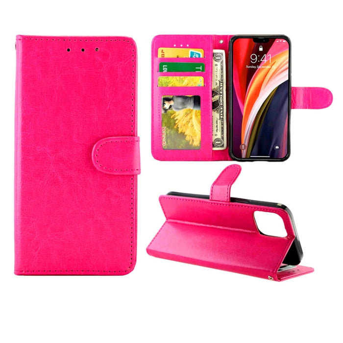Estuche protector con tapa horizontal de cuero con textura de caballo loco con soporte y ranuras para tarjetas y billetera y marco de fotos, For iPhone 12 Pro Max, For iPhone 12 mini, For iPhone 12 / 12 Pro
