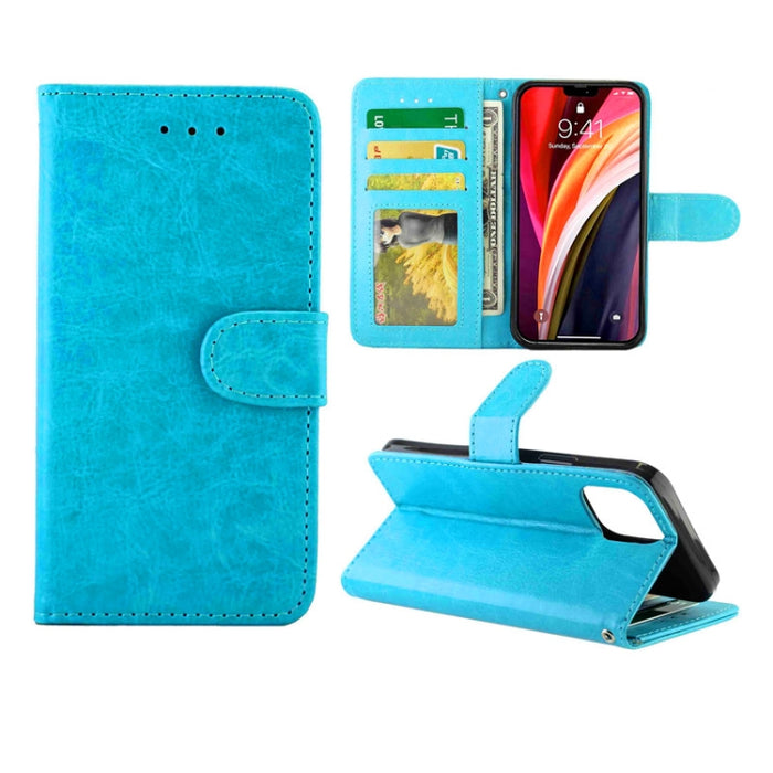 Estuche protector con tapa horizontal de cuero con textura de caballo loco con soporte y ranuras para tarjetas y billetera y marco de fotos, For iPhone 12 Pro Max, For iPhone 12 mini, For iPhone 12 / 12 Pro