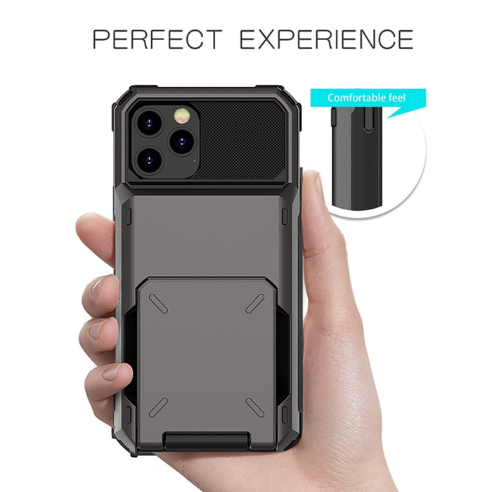 Para iPhone 12 Pro / 12 Max Estuche protector de armadura resistente resistente a los arañazos resistente a los golpes con tarjeta Solt, For iPhone 12 / 12 Pro